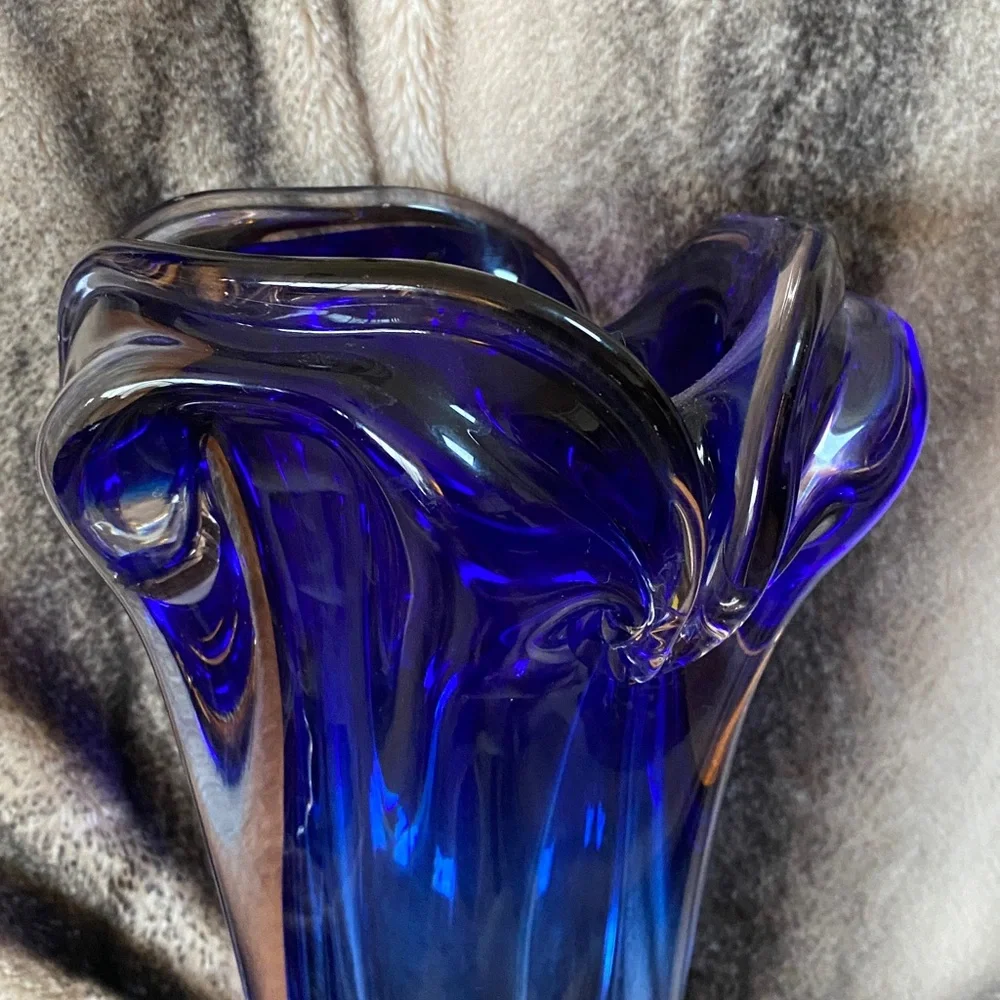 Stunning Very Heavy Multi Color Murano Style Vintage Large Vase - Picture 12 of 16